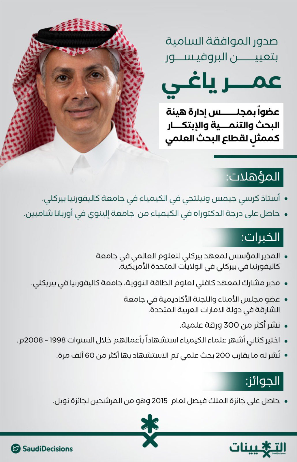 رحلة عمر ياغي إلى مجد جائزة نوبل للكيمياء 2025 - عمر ياغي