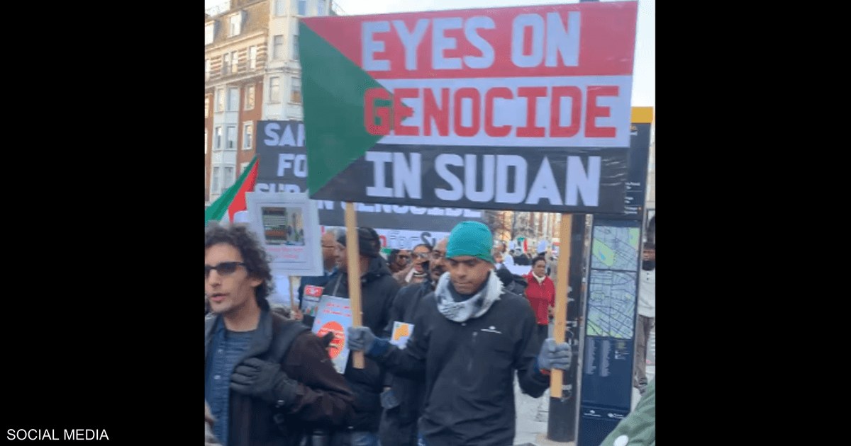 تظاهرة سودانية لندن لندن.. تظاهرة سودانية أمام مقر الحكومة - تظاهرة سودانية لندن