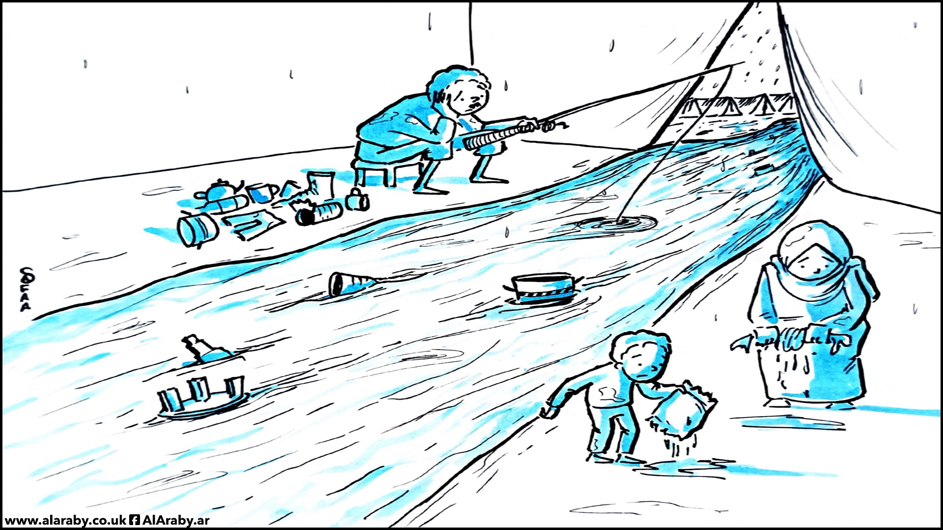 عواصف الشتاء غزة عواصف الشتاء تتسبب في انهيار مباني متضررة - عواصف الشتاء غزة