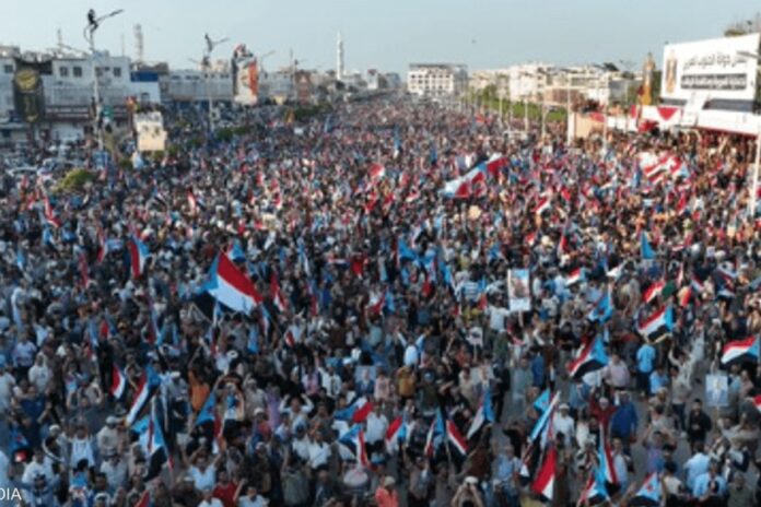 عدن تشهد مليونية حاشدة دعماً للمجلس الانتقالي الجنوبي